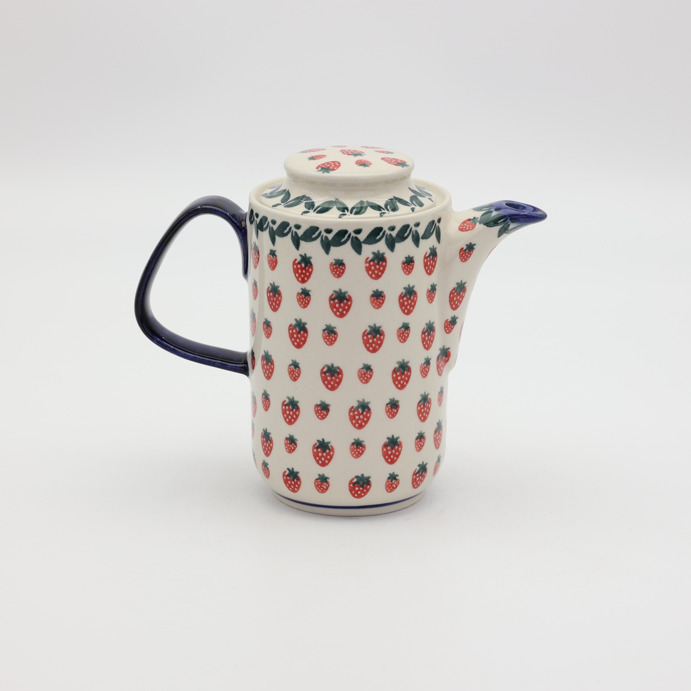 Bolesławiec teapot 0.55 l A563 D139 – hand-painted Bolesławiec pottery in a traditional blue-and-white design, elegant and functional for brewing tea.